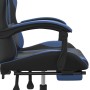 Silla gaming giratoria y reposapiés cuero sintético negro azul en Sillas gaming | Comprar online en Foru.es
