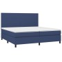 Cama box spring colchón y luces LED tela azul 200x200 cm de vidaXL, Camas y somieres - Ref: Foro24-3134747, Precio: 650,22 €,...