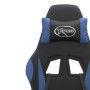 Silla gaming giratoria y reposapiés cuero sintético negro azul en Sillas gaming | Comprar online en Foru.es