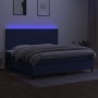 Cama box spring colchón y luces LED tela azul 200x200 cm de vidaXL, Camas y somieres - Ref: Foro24-3134747, Precio: 650,22 €,...