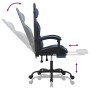 Silla gaming giratoria y reposapiés cuero sintético negro azul en Sillas gaming | Comprar online en Foru.es