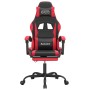 Silla gaming giratoria y reposapiés cuero sintético negro rojo en Sillas gaming | Comprar online en Foru.es