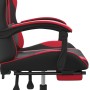 Silla gaming giratoria y reposapiés cuero sintético negro rojo en Sillas gaming | Comprar online en Foru.es
