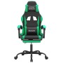 Silla gaming giratoria y reposapiés cuero sintético negro verde en Sillas gaming | Comprar online en Foru.es