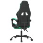 Silla gaming giratoria y reposapiés cuero sintético negro verde en Sillas gaming | Comprar online en Foru.es