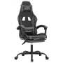 Silla gaming giratoria y reposapiés cuero sintético negro gris en Sillas gaming | Comprar online en Foru.es