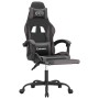 Silla gaming giratoria y reposapiés cuero sintético negro gris en Sillas gaming | Comprar online en Foru.es