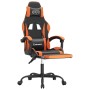 Silla gaming giratoria reposapiés cuero sintético negro naranja en Sillas gaming | Comprar online en Foru.es