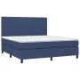 Cama box spring colchón y luces LED tela azul 160x200 cm de vidaXL, Camas y somieres - Ref: Foro24-3134731, Precio: 554,42 €,...
