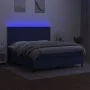 Cama box spring colchón y luces LED tela azul 160x200 cm de vidaXL, Camas y somieres - Ref: Foro24-3134731, Precio: 554,42 €,...