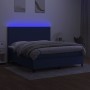 Cama box spring colchón y luces LED tela azul 160x200 cm de vidaXL, Camas y somieres - Ref: Foro24-3134731, Precio: 559,08 €,...