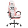 Silla gaming giratoria y reposapiés cuero sintético blanco rosa en Sillas gaming | Comprar online en Foru.es