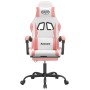 Silla gaming giratoria y reposapiés cuero sintético blanco rosa en Sillas gaming | Comprar online en Foru.es
