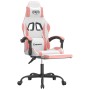 Silla gaming giratoria y reposapiés cuero sintético blanco rosa en Sillas gaming | Comprar online en Foru.es