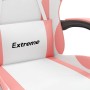 Silla gaming giratoria y reposapiés cuero sintético blanco rosa en Sillas gaming | Comprar online en Foru.es