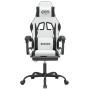 Silla gaming giratoria reposapiés cuero sintético blanco negro en Sillas gaming | Comprar online en Foru.es