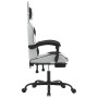 Silla gaming giratoria reposapiés cuero sintético blanco negro en Sillas gaming | Comprar online en Foru.es