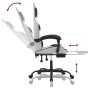 Silla gaming giratoria reposapiés cuero sintético blanco negro en Sillas gaming | Comprar online en Foru.es
