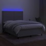 Cama box spring colchón y luces LED tela gris claro 140x200 cm de vidaXL, Camas y somieres - Ref: Foro24-3134797, Precio: 468...