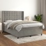 Cama box spring con colchón terciopelo gris claro 140x200 cm de vidaXL, Camas y somieres - Ref: Foro24-3132921, Precio: 517,5...