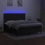 Cama box spring colchón y luces LED tela negro 160x200 cm de vidaXL, Camas y somieres - Ref: Foro24-3134887, Precio: 554,16 €...