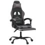 Silla gaming giratoria y reposapiés cuero sintético negro gris en Sillas gaming | Comprar online en Foru.es