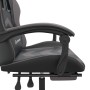 Silla gaming giratoria y reposapiés cuero sintético negro gris en Sillas gaming | Comprar online en Foru.es
