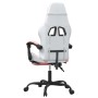 Silla gaming giratoria y reposapiés cuero sintético blanco rosa en Sillas gaming | Comprar online en Foru.es
