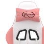 Silla gaming giratoria y reposapiés cuero sintético blanco rosa en Sillas gaming | Comprar online en Foru.es
