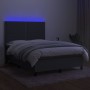 Cama box spring colchón y luces LED tela gris oscuro 140x200 cm de vidaXL, Camas y somieres - Ref: Foro24-3134798, Precio: 47...