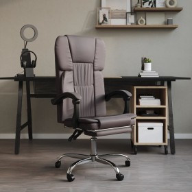 Silla de oficina reclinable cuero sintético gris en Sillas de oficina | Comprar online en Foru.es