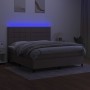 Cama box spring colchón y luces LED tela gris taupe 160x200 cm de vidaXL, Camas y somieres - Ref: Foro24-3134889, Precio: 571...