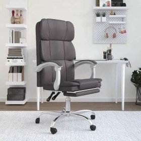 Silla de oficina reclinable cuero sintético gris en Sillas de oficina | Comprar online en Foru.es