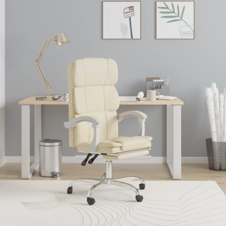 Silla de oficina reclinable cuero sintético crema en Sillas de oficina | Comprar online en Foru.es