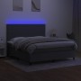 Cama box spring colchón y luces LED tela gris oscuro 180x200 cm de vidaXL, Camas y somieres - Ref: Foro24-3134734, Precio: 64...