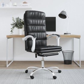 Silla de oficina reclinable cuero sintético negro en Sillas de oficina | Comprar online en Foru.es