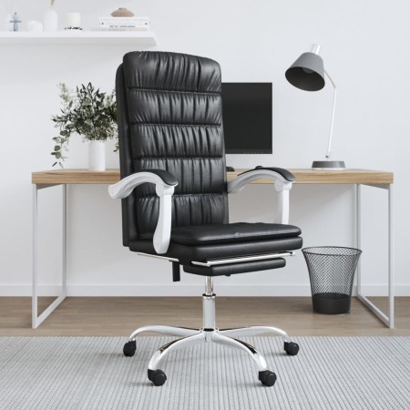Silla de oficina reclinable cuero sintético negro en Sillas de oficina | Comprar online en Foru.es