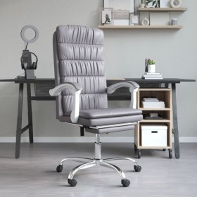 Silla de oficina reclinable cuero sintético gris en Sillas de oficina | Comprar online en Foru.es