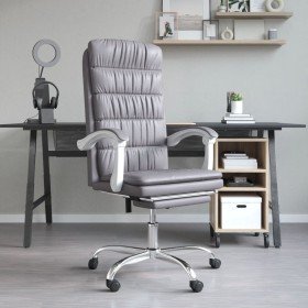 Silla de oficina reclinable cuero sintético gris en Sillas de oficina | Comprar online en Foru.es