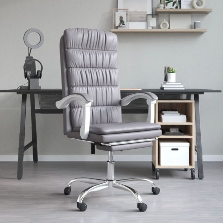 Silla de oficina reclinable cuero sintético gris en Sillas de oficina | Comprar online en Foru.es