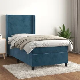 Box spring bed with dark blue velvet mattress 80x200 cm by vidaXL, Beds and slatted bases - Ref: Foro24-3132529, Price: 338,6...