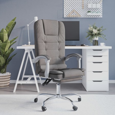 Silla de oficina reclinable con masaje tela gris taupé en Sillas de oficina | Comprar online en Foru.es