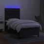 Cama box spring colchón y luces LED tela negro 90x190 cm de vidaXL, Camas y somieres - Ref: Foro24-3135079, Precio: 329,86 €,...