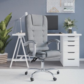 Silla de oficina reclinable con masaje de tela gris claro en Sillas de oficina | Comprar online en Foru.es