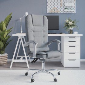 Silla de oficina reclinable con masaje de tela gris claro en Sillas de oficina | Comprar online en Foru.es