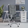 Silla de oficina reclinable con masaje de tela gris oscuro en Sillas de oficina | Comprar online en Foru.es