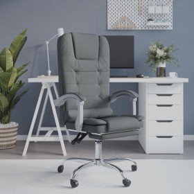 Silla de oficina reclinable con masaje de tela gris oscuro en Sillas de oficina | Comprar online en Foru.es