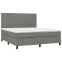 Cama box spring colchón y luces LED tela gris oscuro 180x200 cm de vidaXL, Camas y somieres - Ref: Foro24-3135054, Precio: 64...