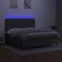 Cama box spring colchón y luces LED tela gris oscuro 180x200 cm de vidaXL, Camas y somieres - Ref: Foro24-3135054, Precio: 64...