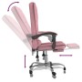 Silla de oficina reclinable con masaje terciopelo rosa en Sillas de oficina | Comprar online en Foru.es